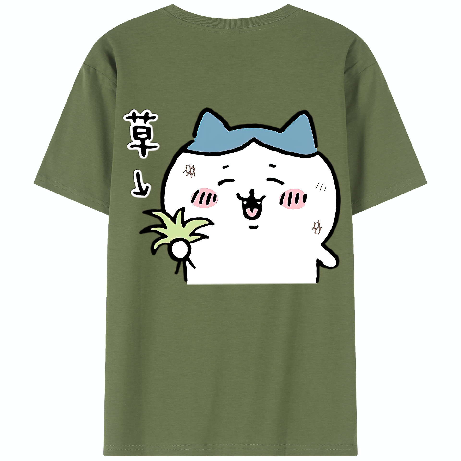 （画像用） ちいかわ ハチワレ Chii-kawa hachiware 綿100％半袖Tシャツ（背面プリント）